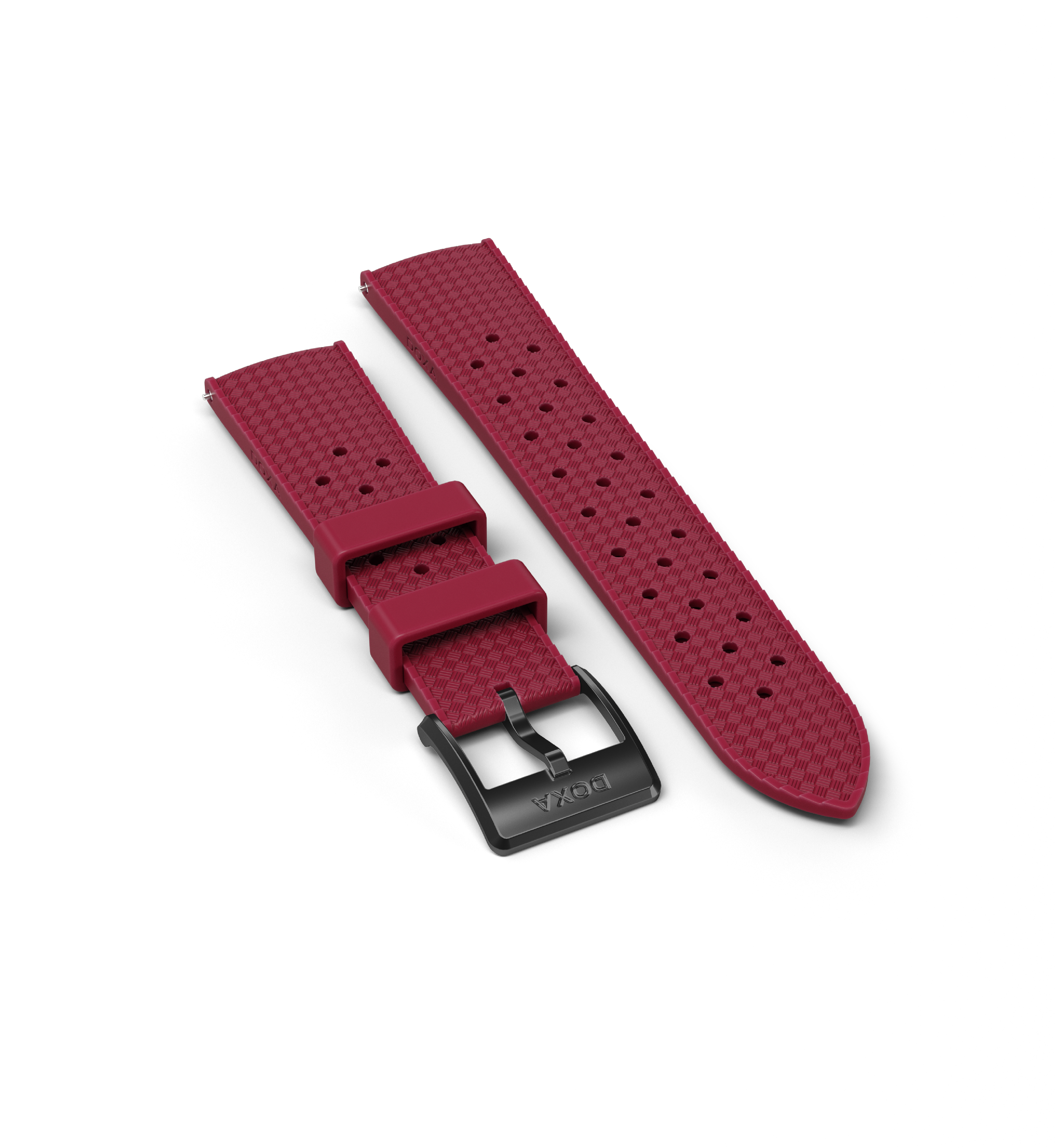 Rubber Dive Flex strap with DLC pin buckle, Red